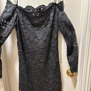 H&M Black Lace Off-Shoulder Dress – Size 8 (Runs Small) | NWT